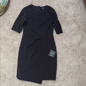 Lulu's Black Faux Wrap Dress